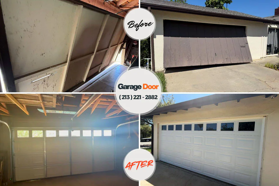 Before and after: garage door repair Russell Springs, KY
